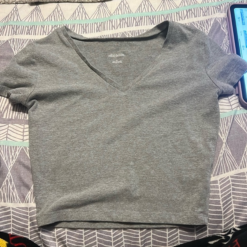 gray crop top